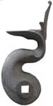 flint cock, left, wax cast steel, 1.56" throw, 1/4-28 thread